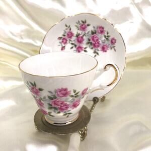 Regency English Bone China Tea Cup & Saucer Gold Trim